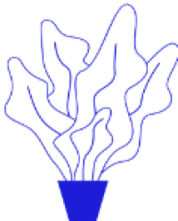 Plant illustration in blue